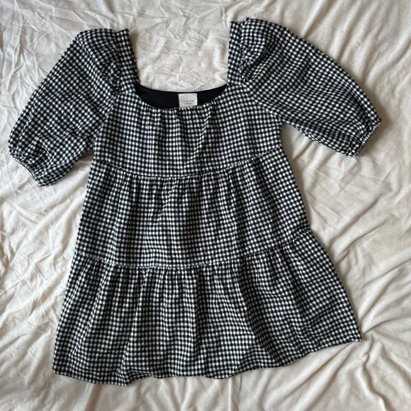 Adorable Gingham Babydoll Mini Dress 🖤 - Picture 3 of 9